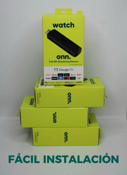 Watch Onn 2k FHD Streaming Stick con acceso a +1.300 canales.